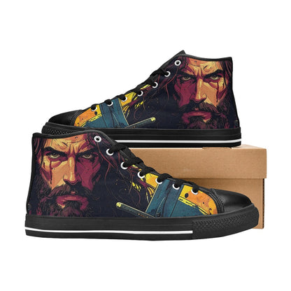 MEN'S Jesus_Ht_11 Men’S High Top Canvas Neon Fantasy Sneakers