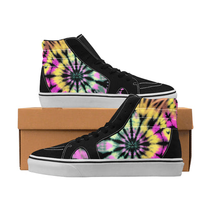 WOMEN'S Psychedelic Art Tie Dye High Top Skateboarding Dreamcore Sneakers