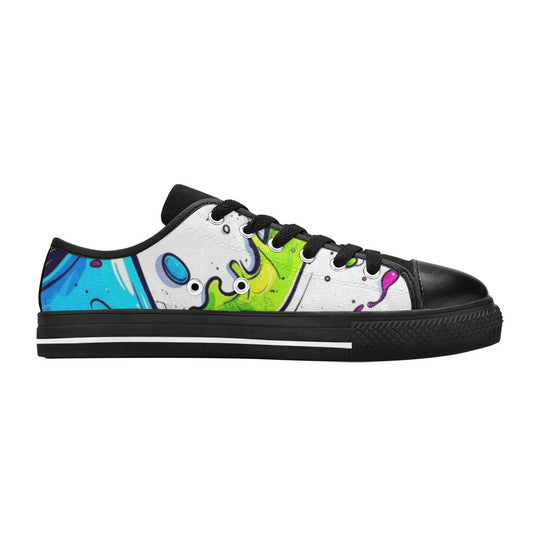 KIDS' Acid Wash Cartoon Art Low Top Canvas Vivid Sneakers