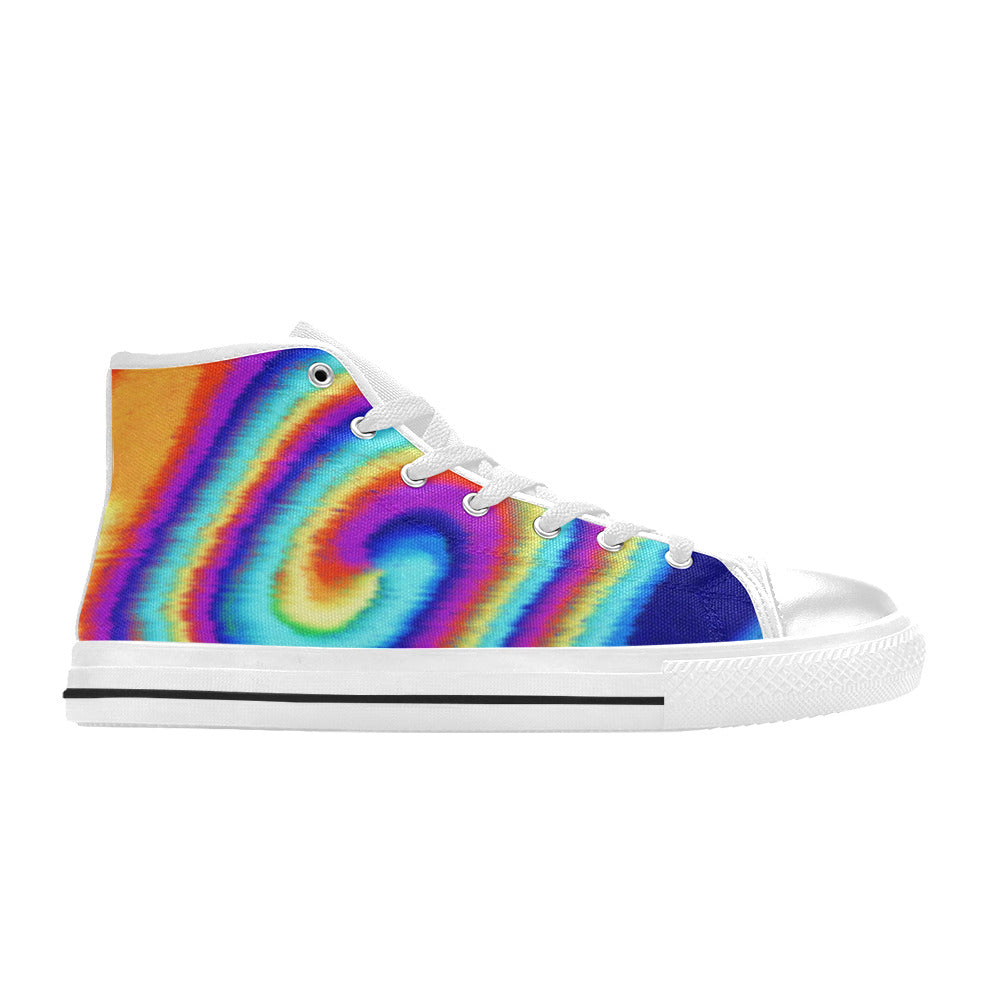 WOMEN'S Tiedye High Top Canvas Dark Academia Custom Shoes