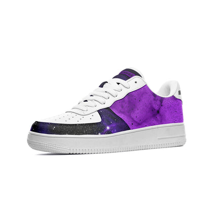 Nebula Galaxy Signature Custom Art Sneakers | Freaky Shoes® Unisex Low Top Leather Sneakers