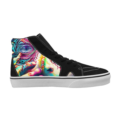 MEN'S Psychedelic Art Tie Dye High Top Skateboarding Cottagecore Shoes