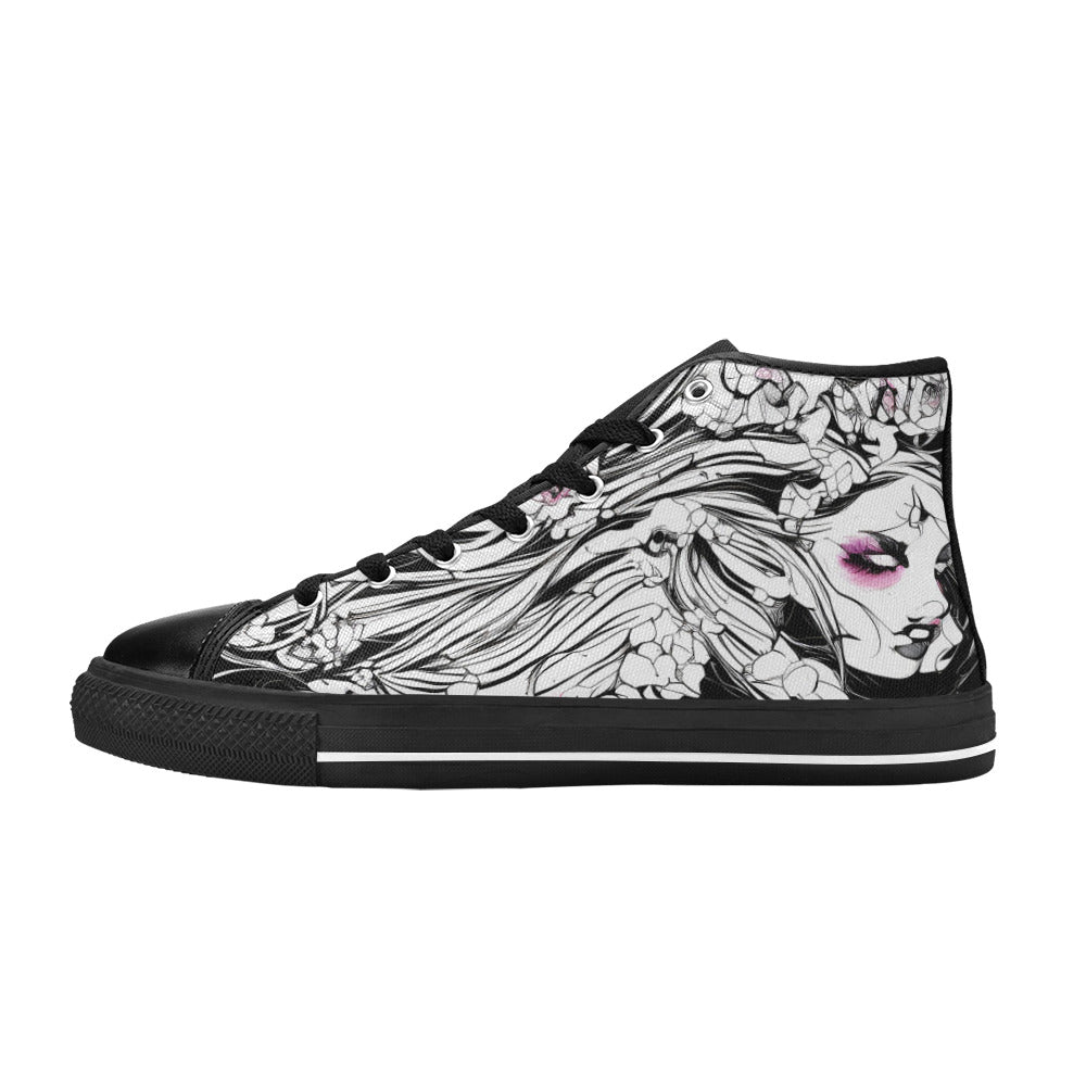 WOMEN'S Ink Art 2 High Top Canvas Vivid Sneakers