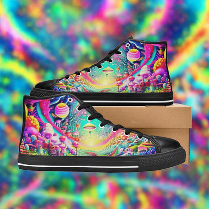 Dragon Purple Teal Vivid WOMEN Bold Art - Freaky Shoes | Custom Art Sneakers