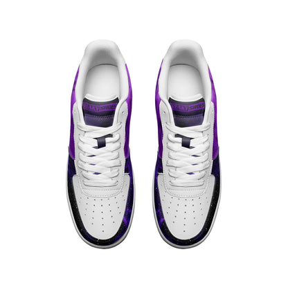 Nebula Galaxy Signature Custom Art Sneakers | Freaky Shoes® Unisex Low Top Leather Sneakers