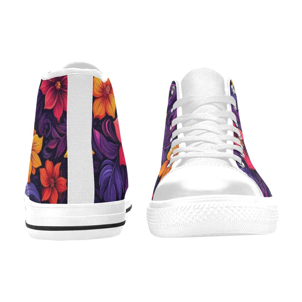 MEN'S Exotic Floral Weave High Top Canvas Dark Academia Custom Sneakers