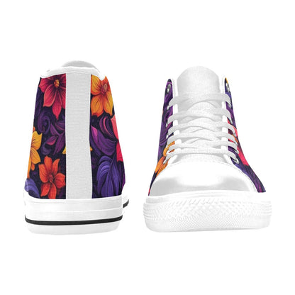 MEN'S Exotic Floral Weave High Top Canvas Dark Academia Custom Sneakers