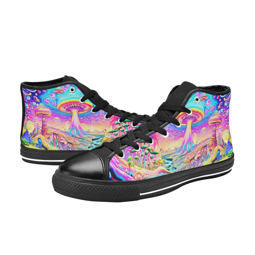 MEN'S Trippy World Art 5 High Top Canvas Vivid Sneakers