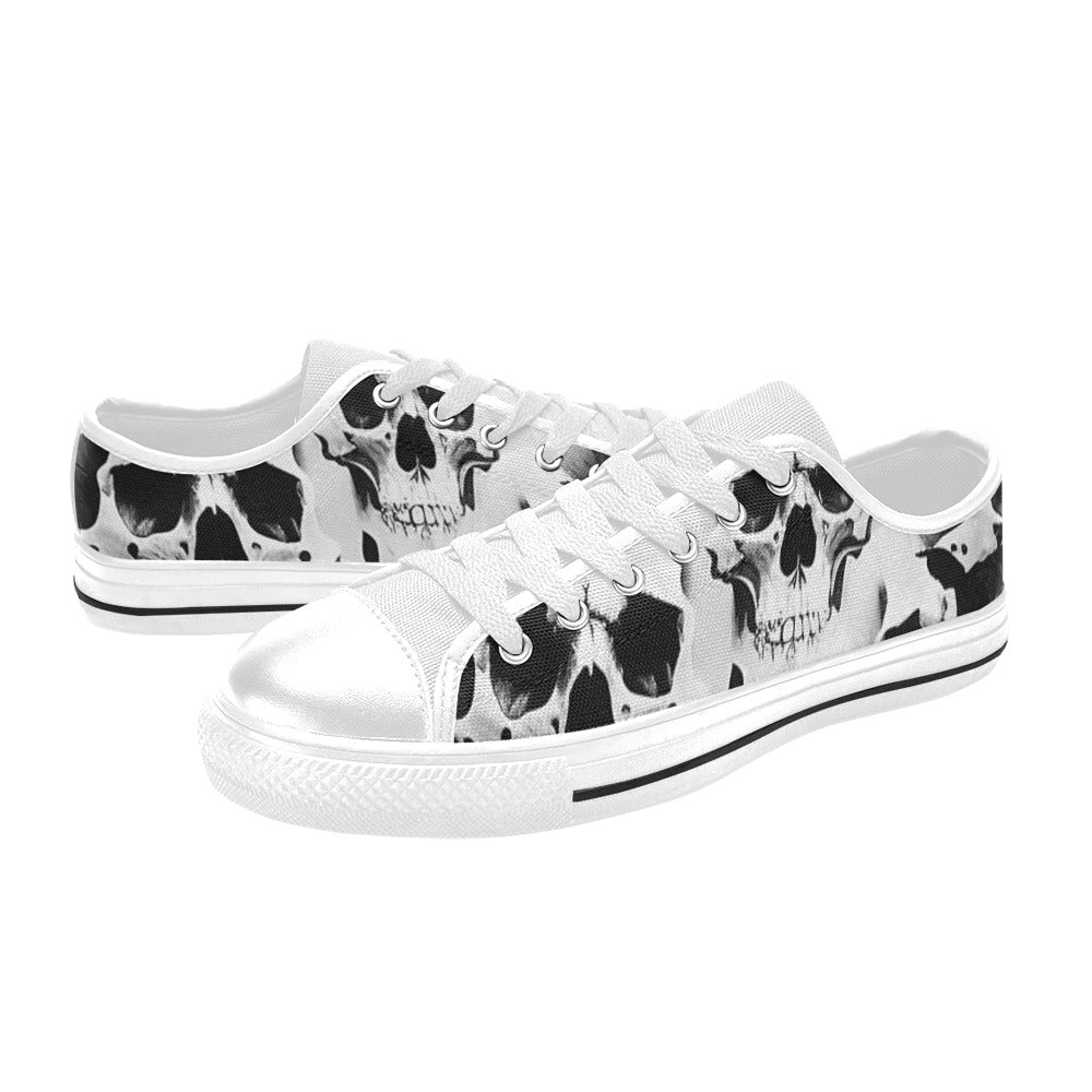 MEN'S Cc Grey Skull Art Canvas Y2K Shoes