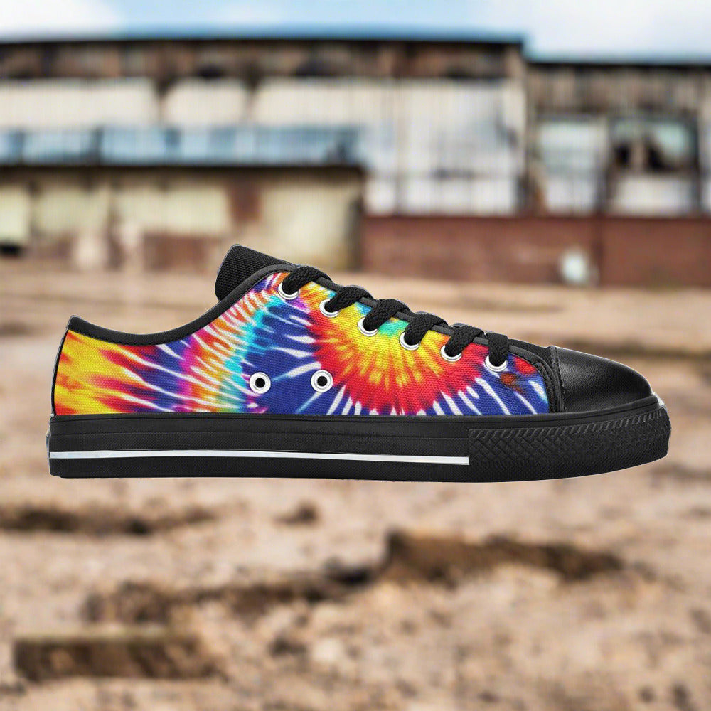 Butterfly Rainbow Crimson Black Custom MEN Bold Art - Freaky Shoes | Custom Art Sneakers