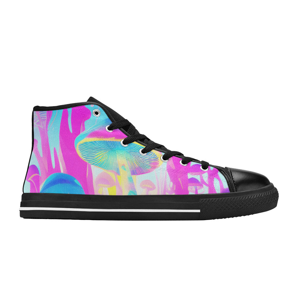 WOMEN'S Cc Mushroom Art High Top Canvas Cottagecore Sneakers