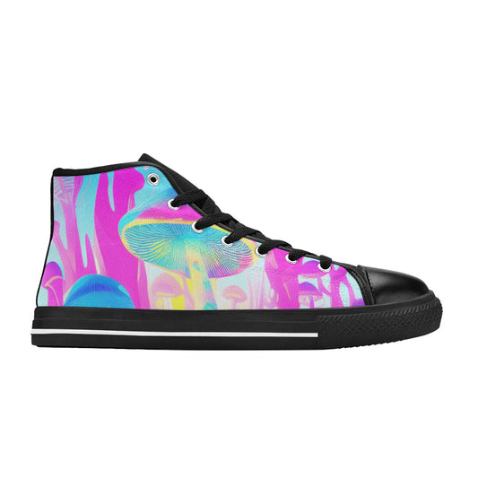 WOMEN'S Cc Mushroom Art High Top Canvas Cottagecore Sneakers