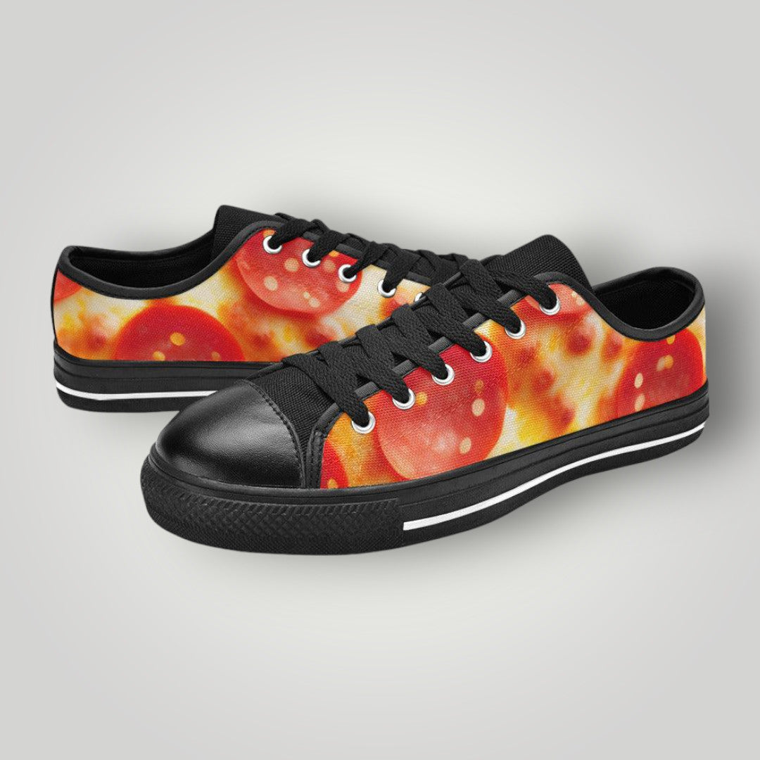 Pepperoni Pizza Cheese Closeup Women - Freaky Shoes®