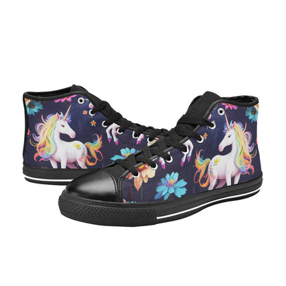 MEN'S Unicorns Please 2 Men’S High Top Canvas Vibrant Chaos Shoes