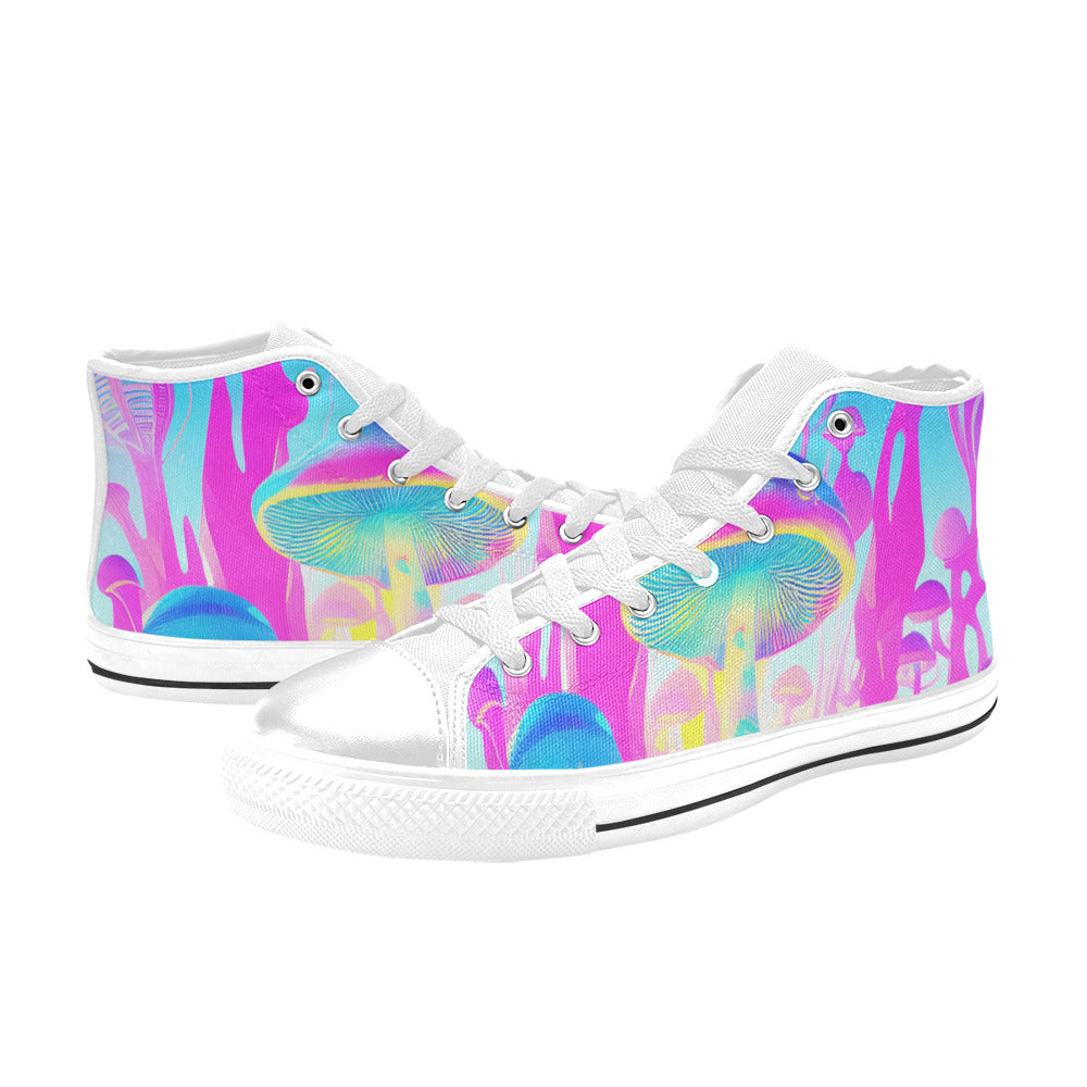 MEN'S Cc Mushroom Art Men’S High Top Canvas Wallpaper Art Shoes