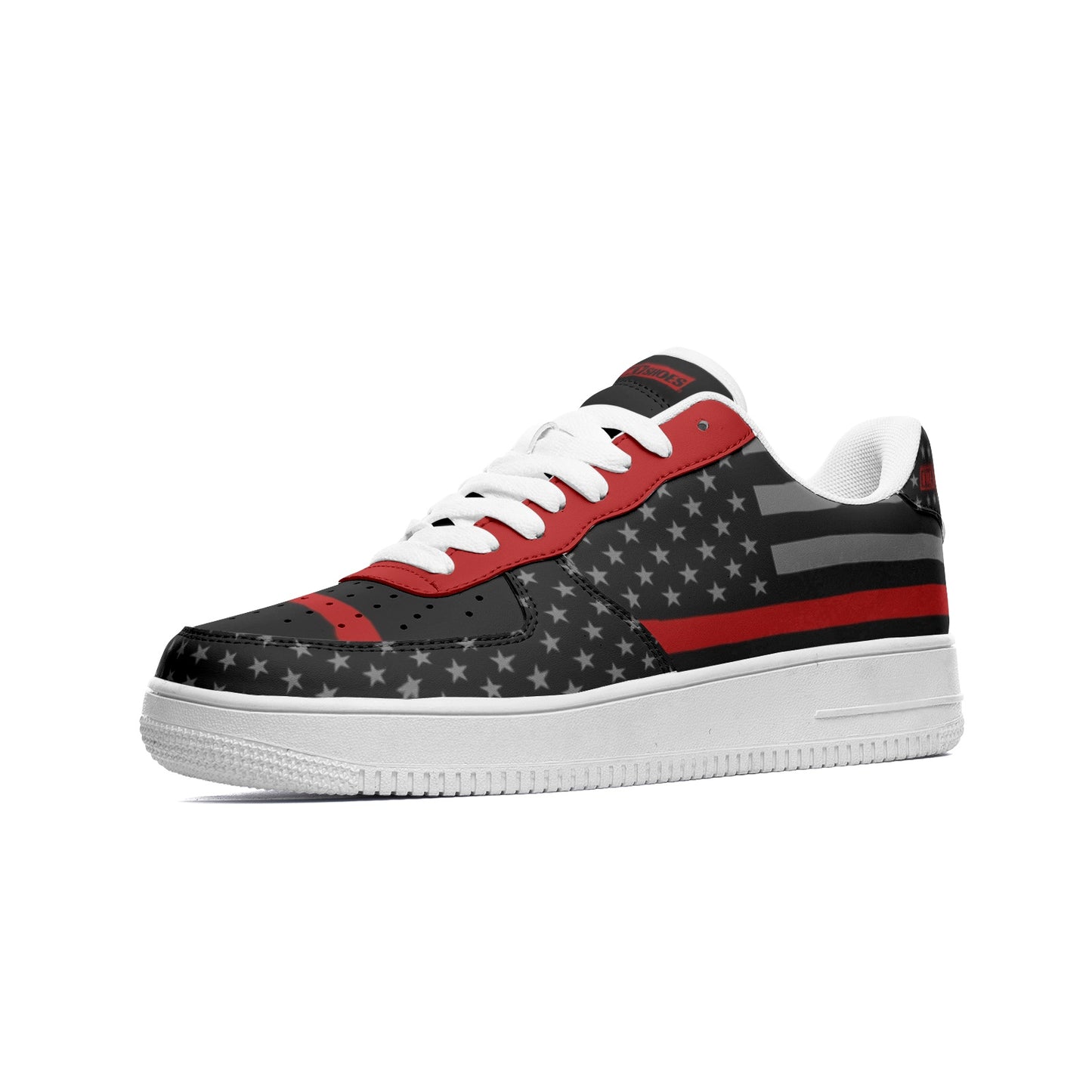 Thin Red Line Flag Unisex Low Top Leather Sneakers