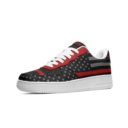 Thin Red Line Flag Unisex Low Top Leather Sneakers