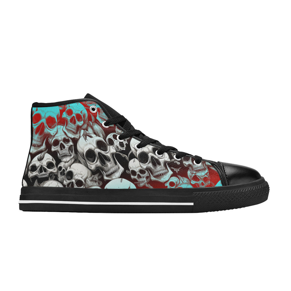 MEN'S Skulls Mania Colors Men’S High Top Canvas Surreal Custom Shoes