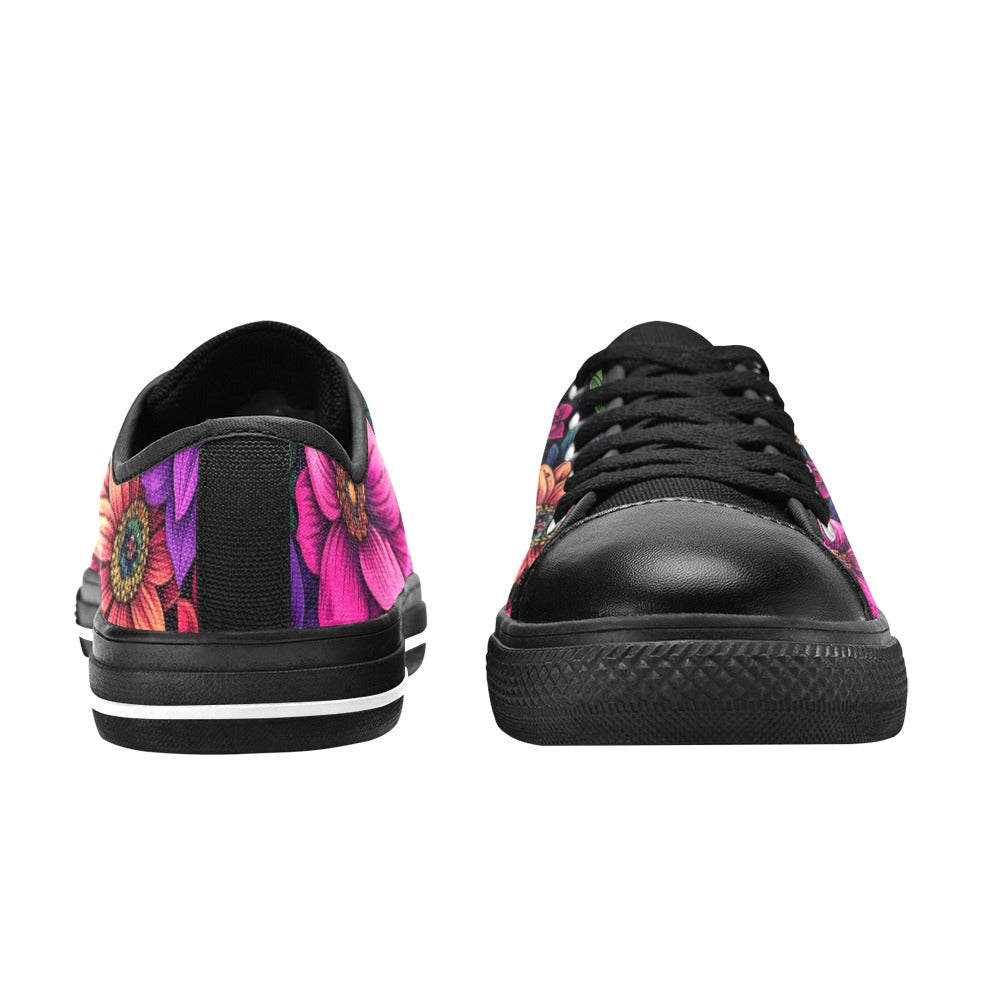 KIDS' Trippy Floral Chaos Low Top Canvas Vibrant Chaos Shoes