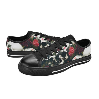 MEN'S Rose Skulls Dark 5 Canvas Dark Academia Custom Sneakers