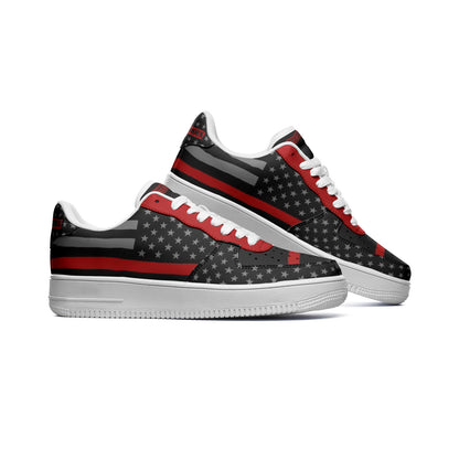 Thin Red Line Flag Unisex Low Top Leather Sneakers