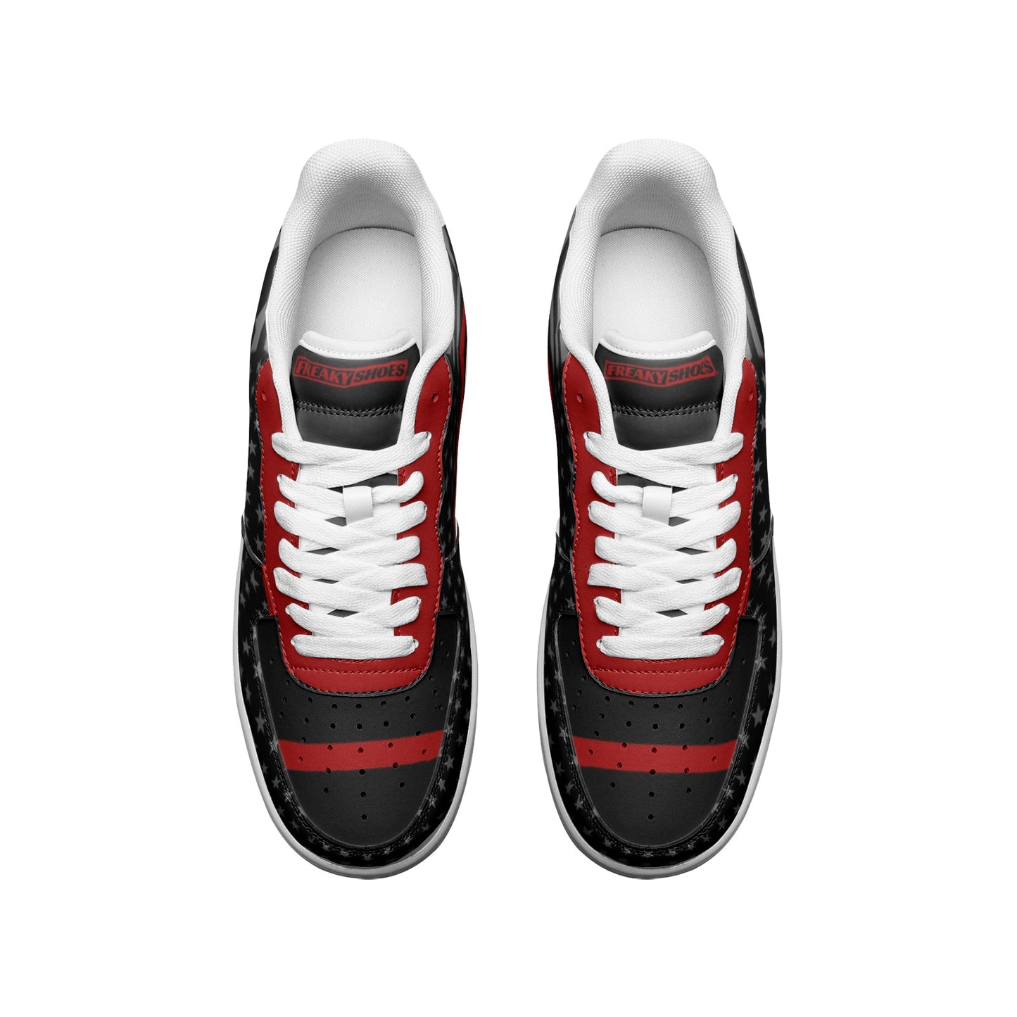 Thin Red Line Flag Unisex Low Top Leather Sneakers