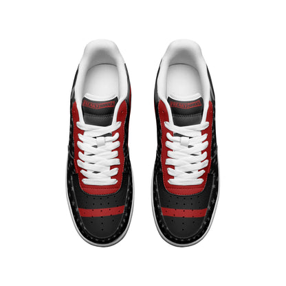 Thin Red Line Flag Unisex Low Top Leather Sneakers
