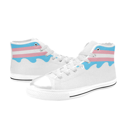 WOMEN'S Cc Pride Lgbt Transgender High Top Canvas Neon Fantasy Custom Shoes