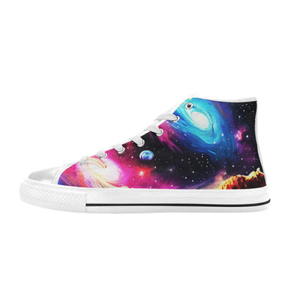 WOMEN'S Acrylic Galaxy Art High Top Canvas Vivid Custom Sneakers