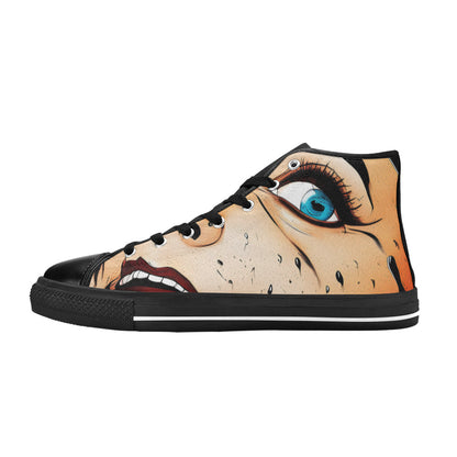 WOMEN'S Cc Pop Art 3 High Top Canvas Neon Fantasy Shoes
