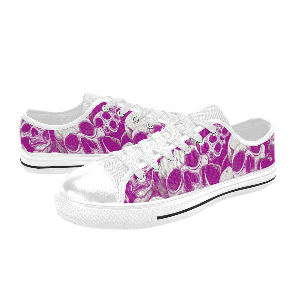 MEN'S Skulls Mania Purple Canvas Wallpaper Art Sneakers