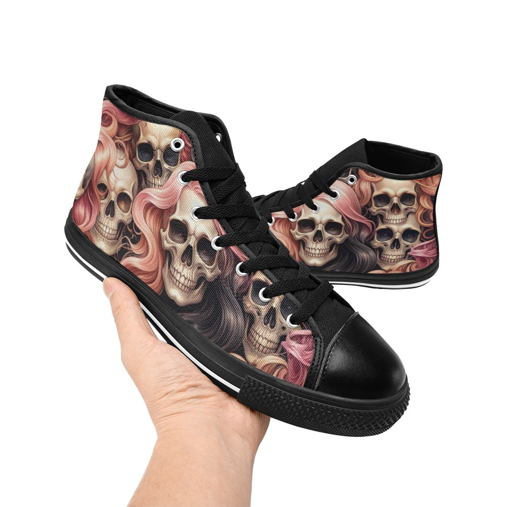 MEN'S Dark Feminine Flowing Hair High Top Canvas Vibrant Chaos Shoes