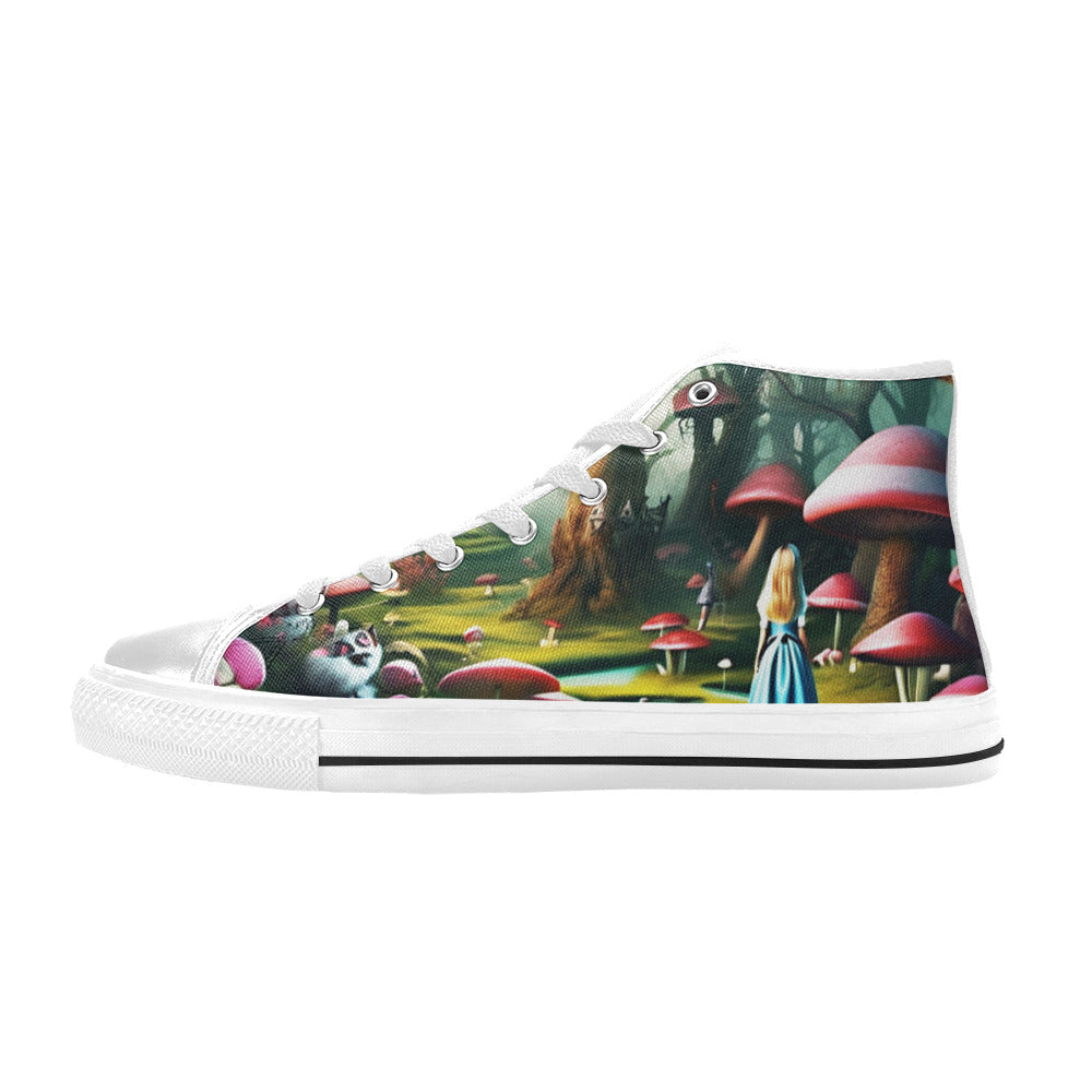 MEN'S Creepy Art Men’S High Top Canvas Wallpaper Art Custom Shoes