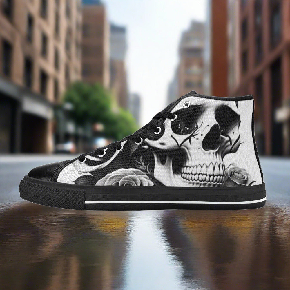 Aurora Borealis Silver Blue Unique WOMEN Bold Art - Freaky Shoes | Custom Art Sneakers