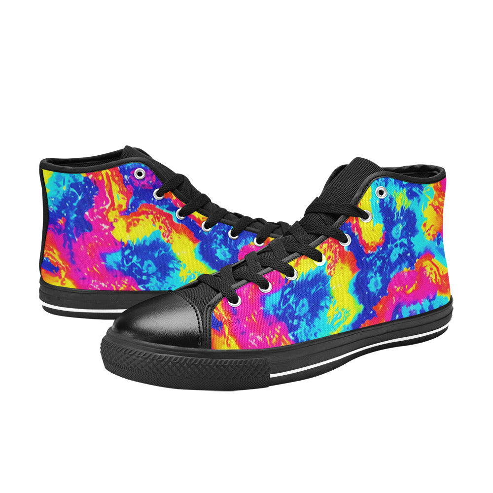 WOMEN'S Tie Dye Splash Retro High Top Canvas Dreamcore Shoes