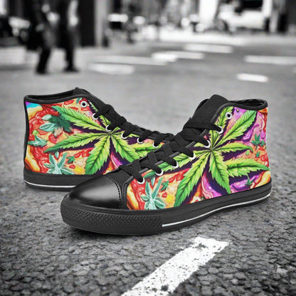 Aztec Purple Teal Unique MEN Bold Art - Freaky Shoes | Custom Art Sneakers