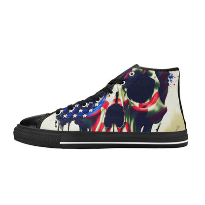 MEN'S Patriotic Flag Skull Art High Top Canvas Y2K Custom Sneakers