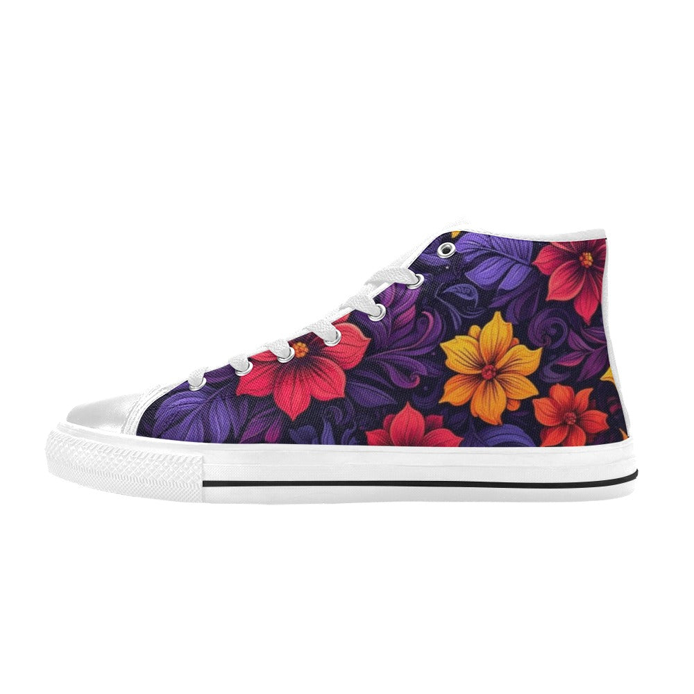 WOMEN'S Exotic Floral Weave High Top Canvas Y2K Shoes