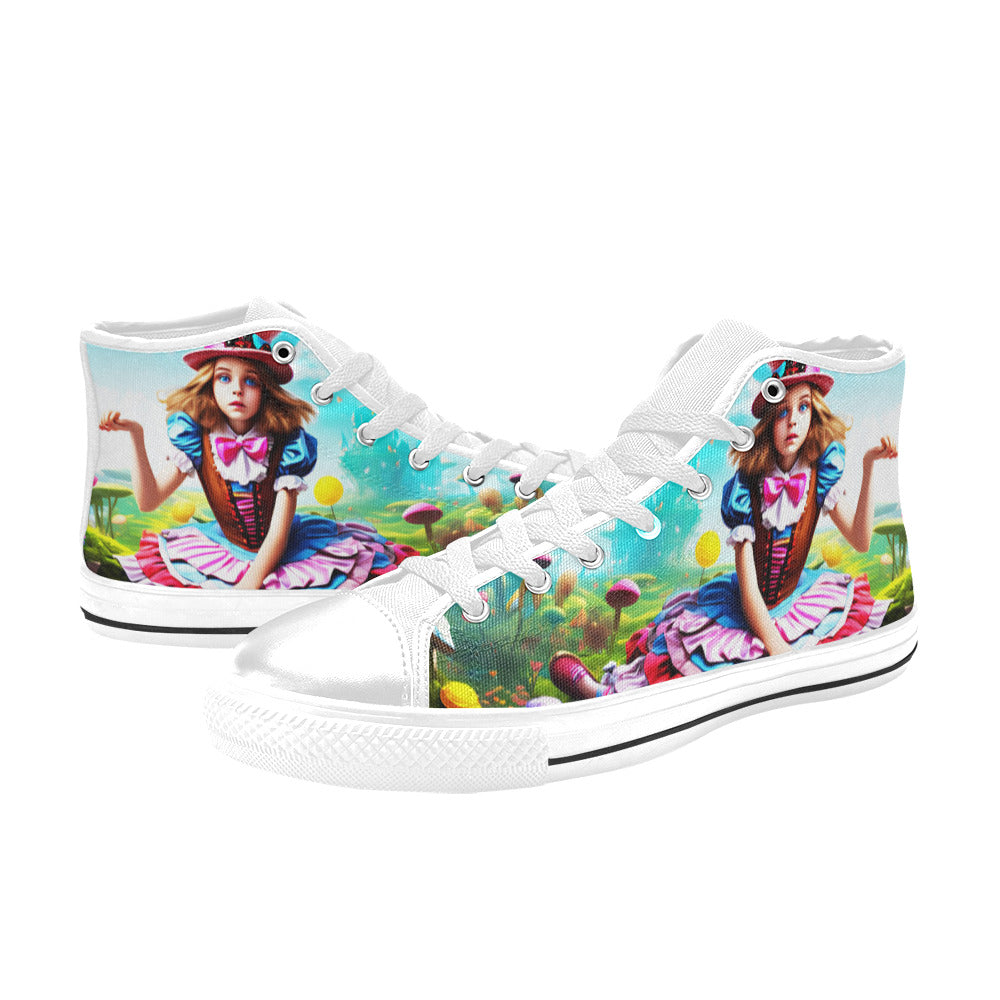 MEN'S Acid Creepy Wonderland Psychedelic High Top Canvas Aesthetic Shoes