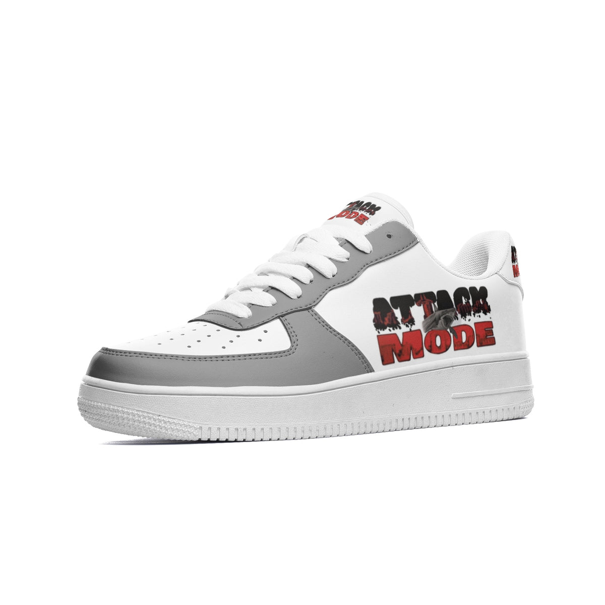 AM GREY Unisex Low Top Leather Sneakers