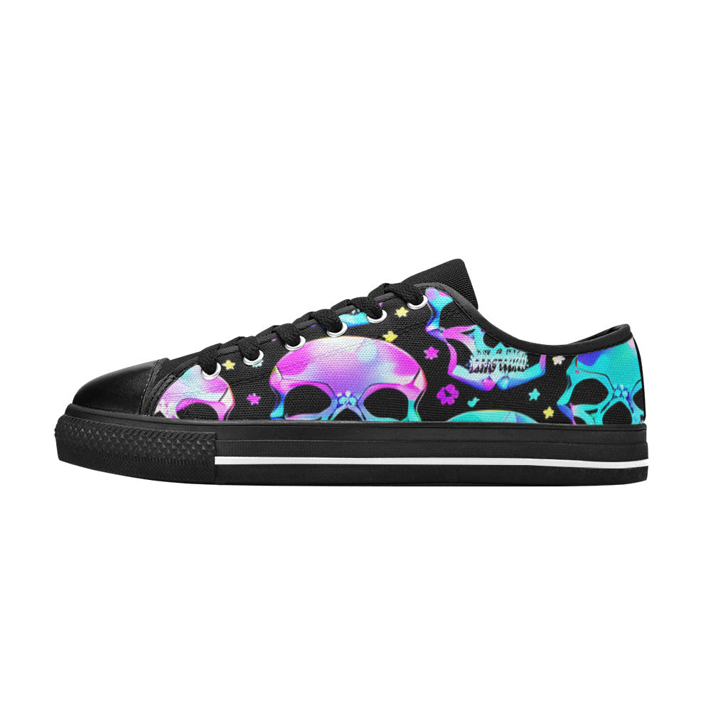 MEN'S Bright Skulls Canvas Cottagecore Custom Sneakers