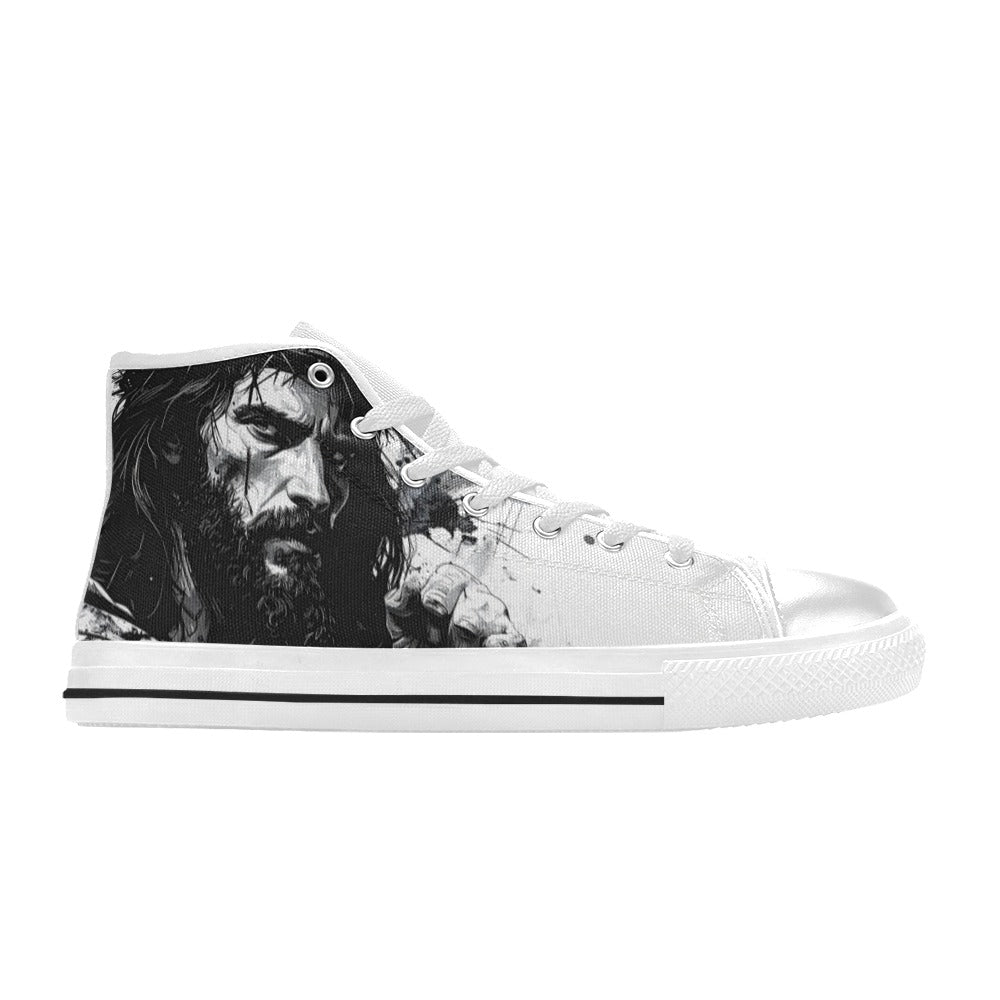 WOMEN'S Jesus_Ht_14 High Top Canvas Vibrant Chaos Custom Sneakers