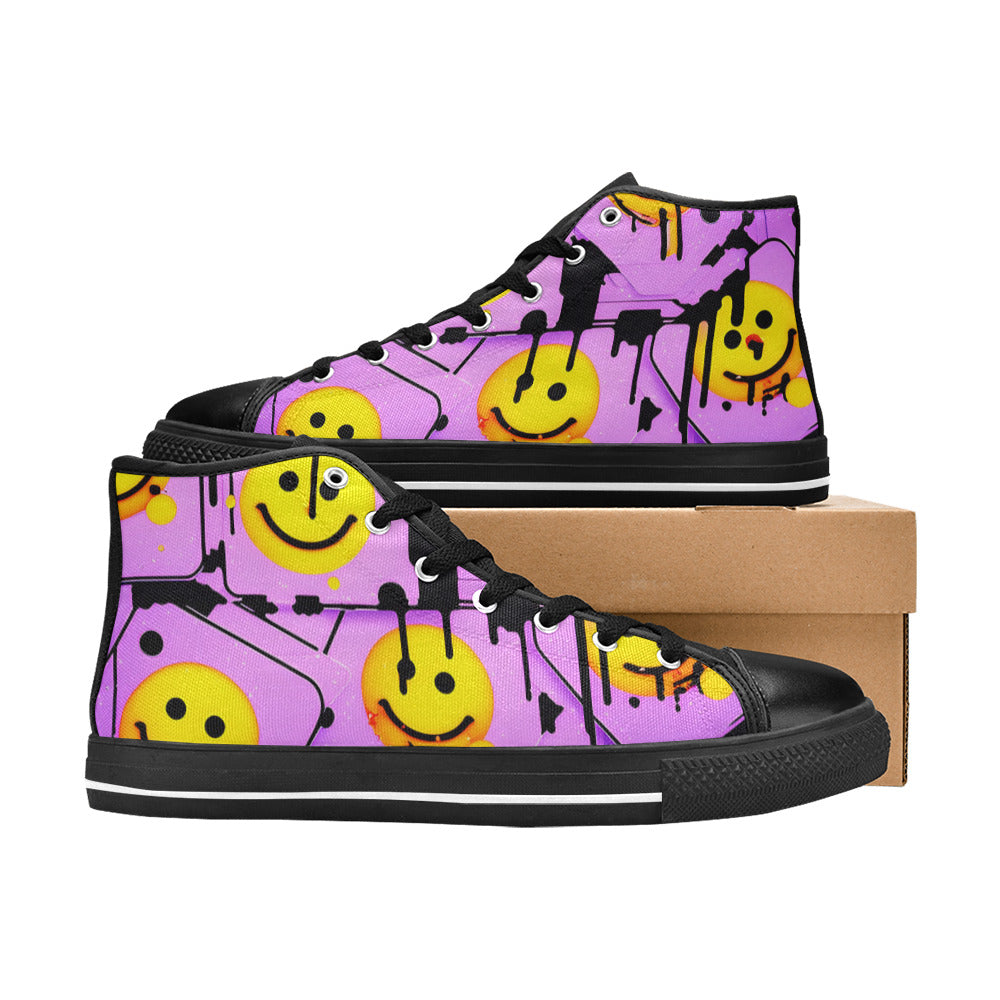 MEN'S Melting Faces Men’S High Top Canvas Surreal Shoes