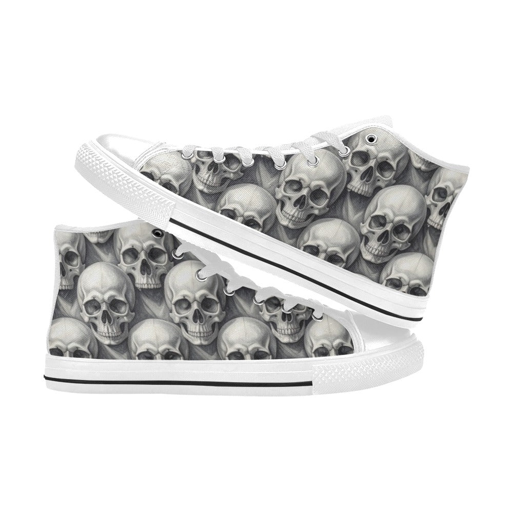 Art Skull Gothic Dark Men's High Top Canvas Shoes | Freaky Shoes®