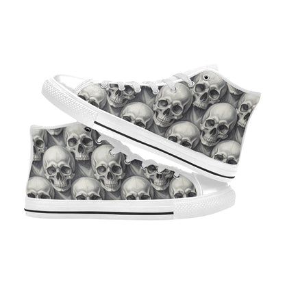 Art Skull Gothic Dark Men's High Top Canvas Shoes | Freaky Shoes®