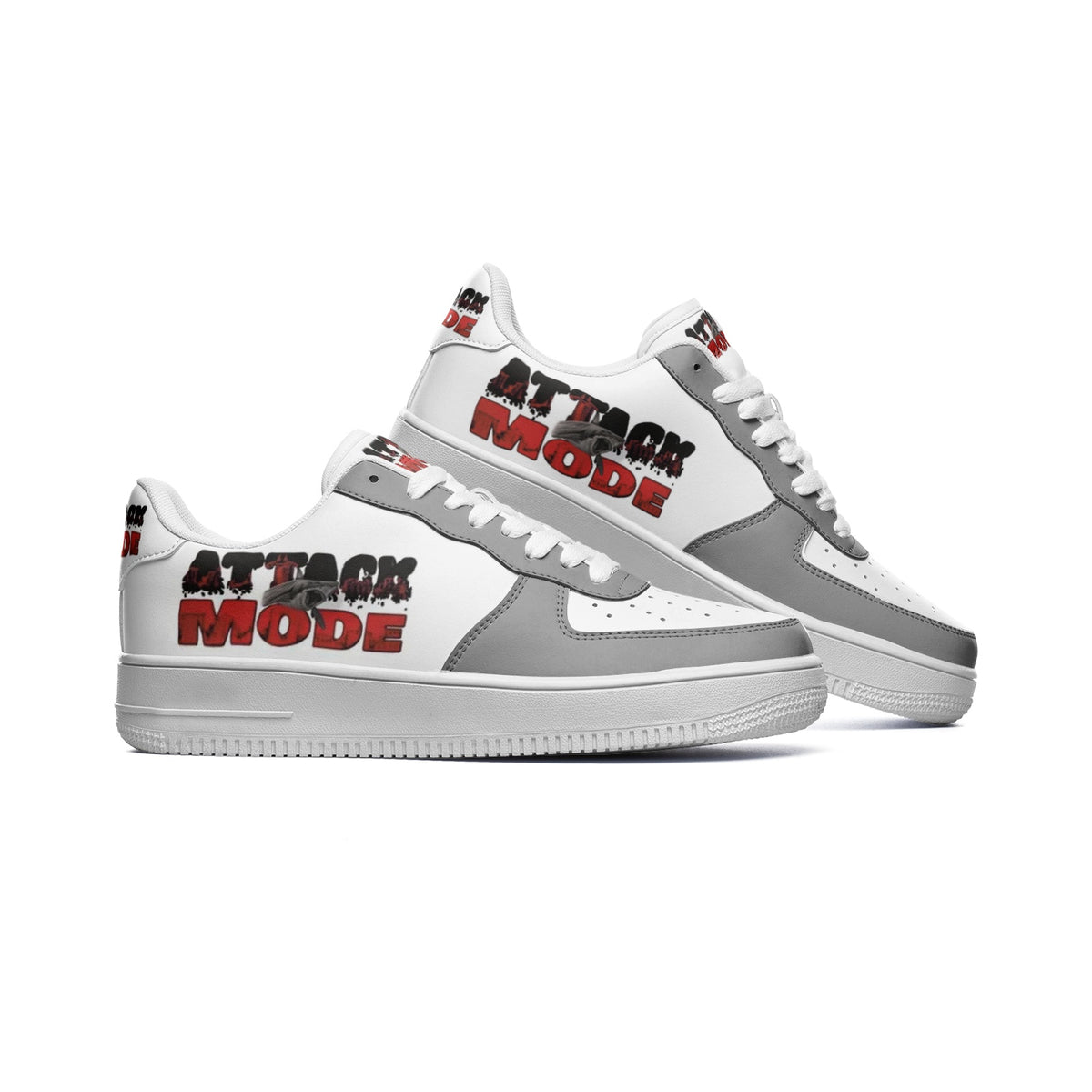 AM GREY Unisex Low Top Leather Sneakers