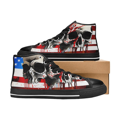 MEN'S Patriotic Skulls Men’S High Top Canvas Dreamcore Custom Shoes