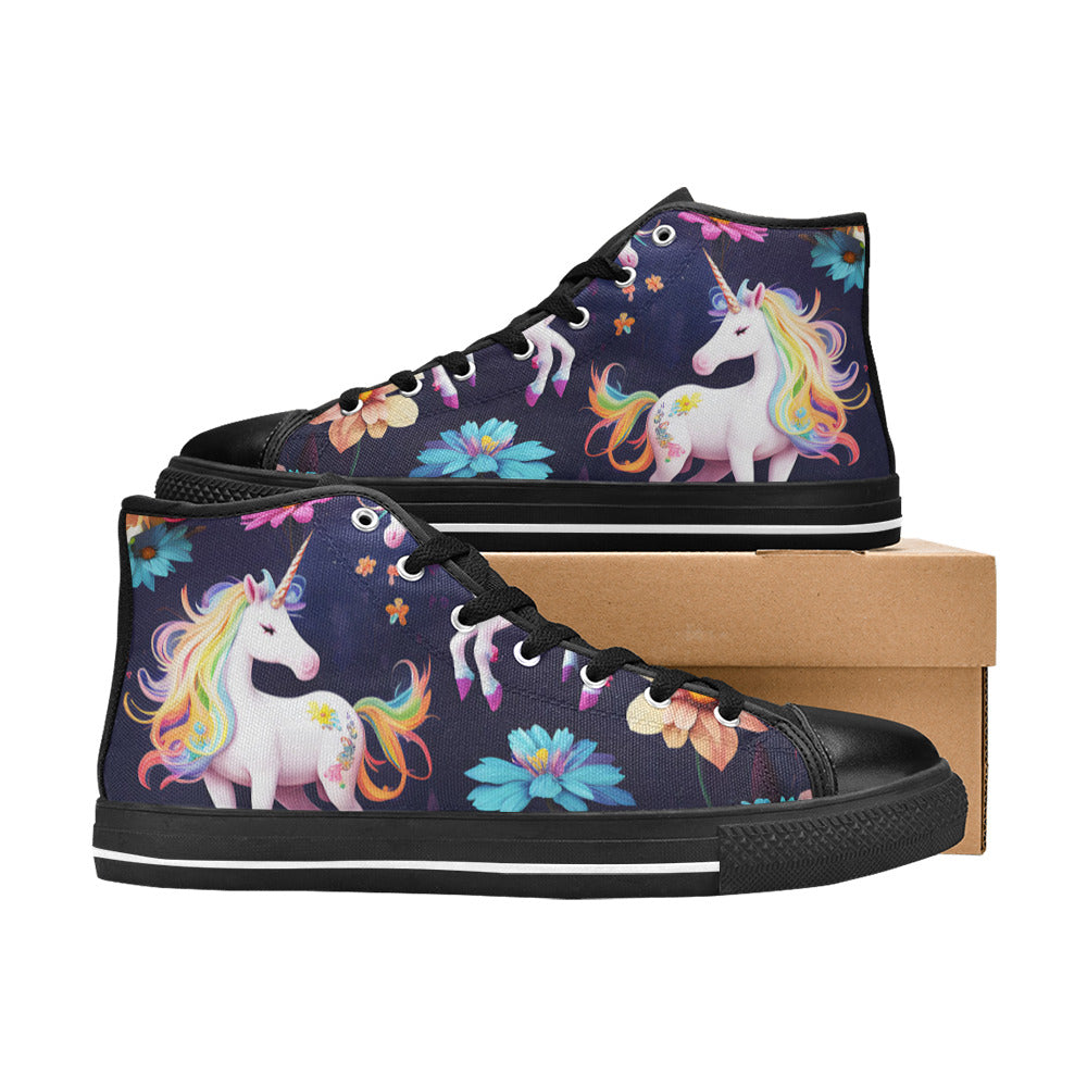 WOMEN'S Unicorns Please 2 High Top Canvas Aesthetic Sneakers