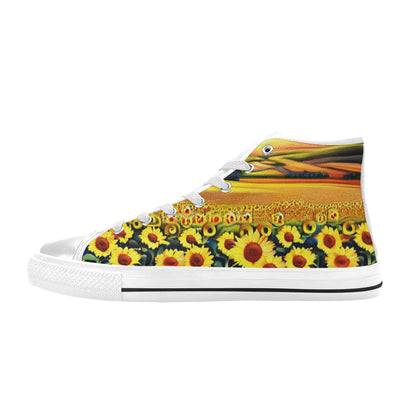 WOMEN'S Sunflowers Art 5 High Top Canvas Vivid Sneakers