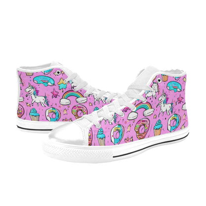 WOMEN'S Abstract Unicorn Art High Top Canvas Cottagecore Shoes